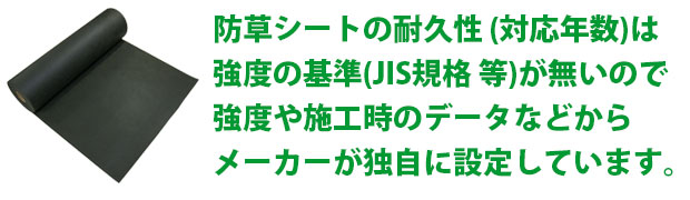 防草シート 耐久性 対応年数 決め方